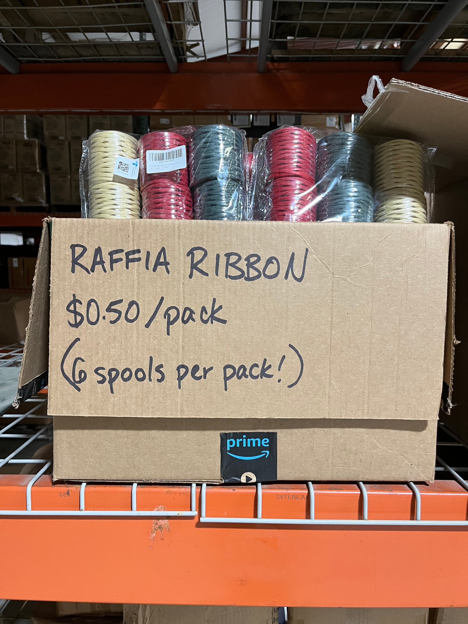 Spools of Raffia Ribbon