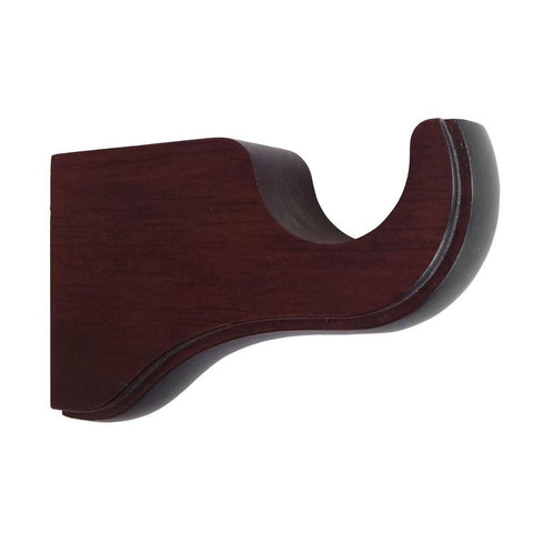 Martha Stewart Living 1-3/8 in. Wood Single Bracket in Antique Mahogany (2-Piece)